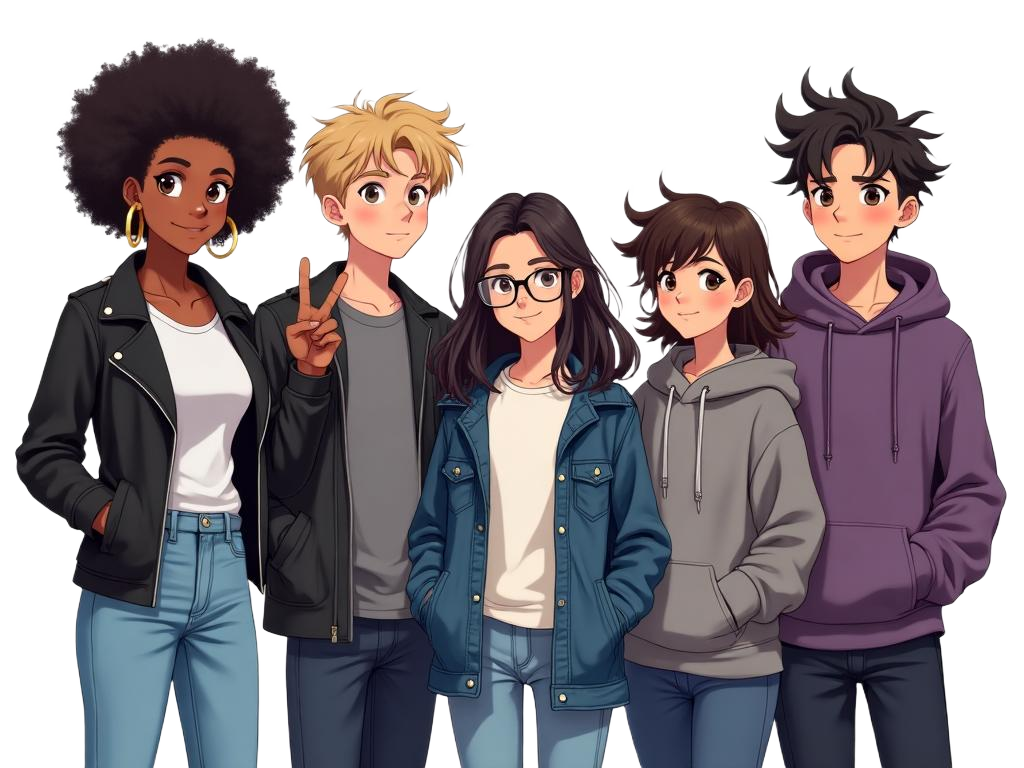 Groupe de jeunes diversifiés