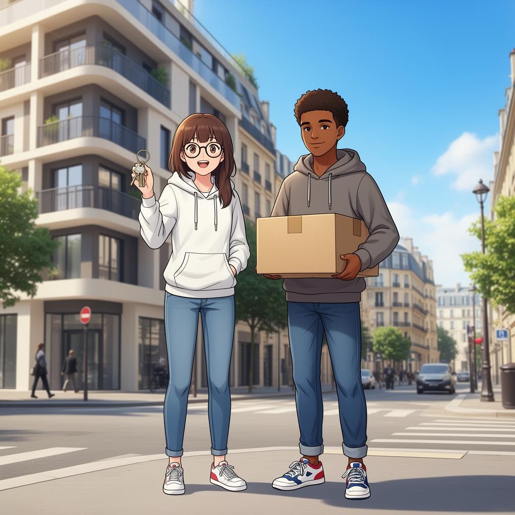 Étudiants emménageant dans un appartement