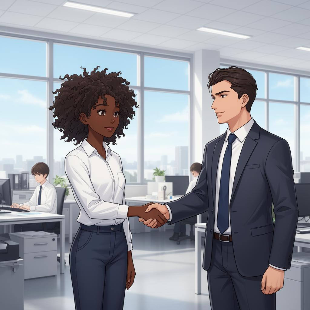 Jeunes en stage dans un bureau